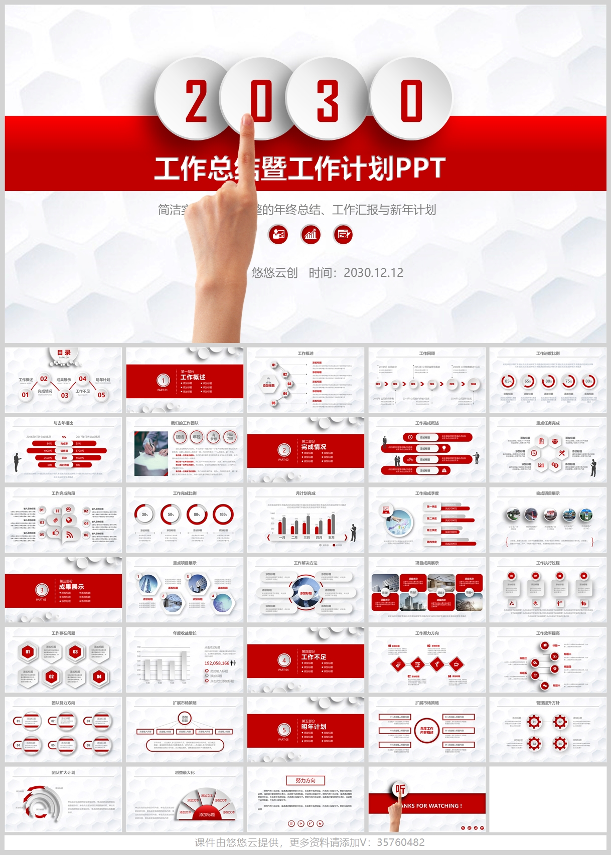 图片[5]-年终总结工作汇报PPT模板｜多种风格任选！-悠悠云创